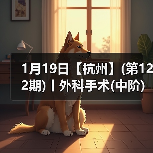 1月19日【杭州】(第122期)丨外科手术(中阶)实战班，2人/组提供一猫一狗，实操超多！